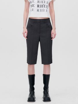 RE RHEE Pocket Logo Midi Shorts