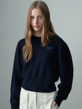 RE RHEE Puffed Sleeve Sweater_Midnight Navy