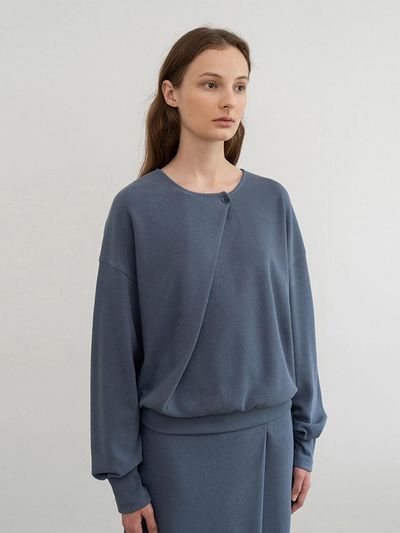 RE RHEE RELAXED DIAGONAL PANEL SWEATSHIRT TOP
