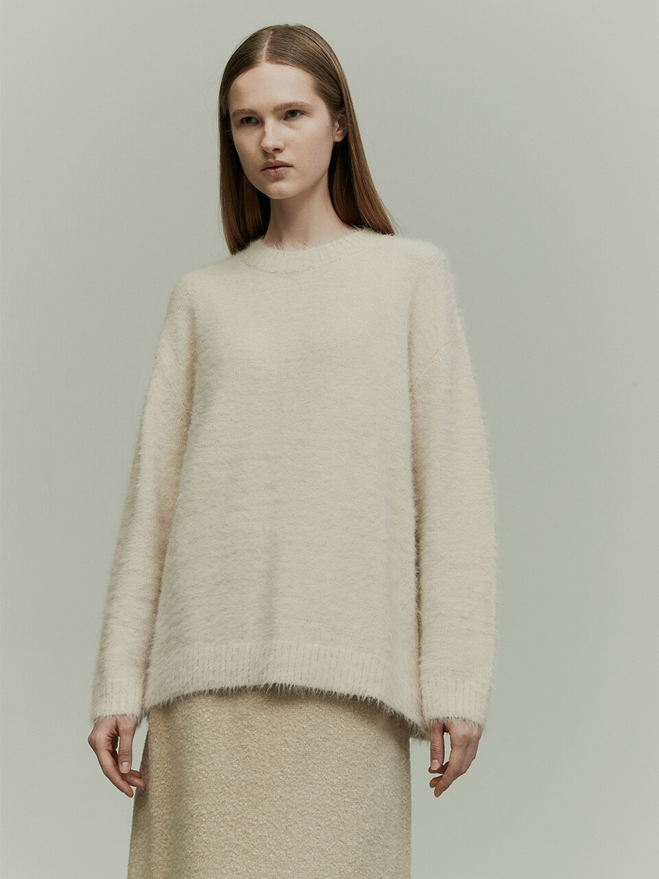 RE RHEE Relaxed Fit Knitted Top (Butter Cream)