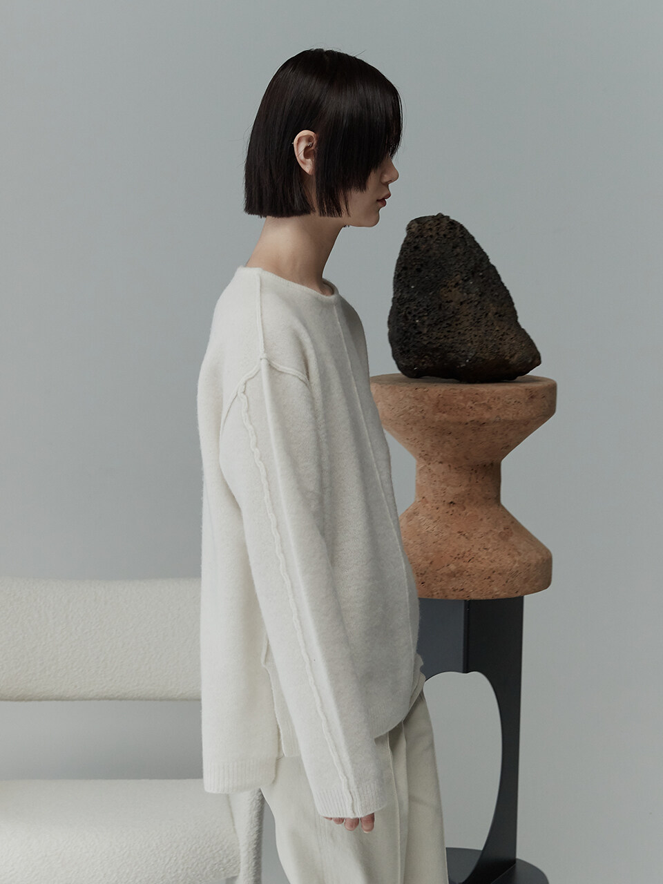 RE RHEE Reversible Super Wash Wool Sweater