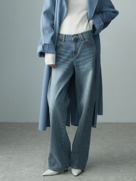 RE RHEE Seam Detail Straight Denim Pants