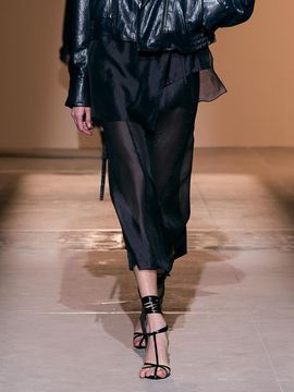 RE RHEE SHEER CUPRO MAXI SKIRT [MIDNIGHT NAVY]