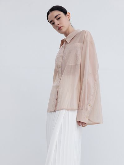 RE RHEE Sheer Long Sleeves Shirt