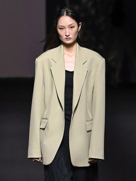 RE RHEE SINGLE-BREASTED OVERSIZED BLAZER [GREEN]