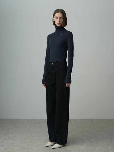 RE RHEE Straight Denim Pants - Raw Black