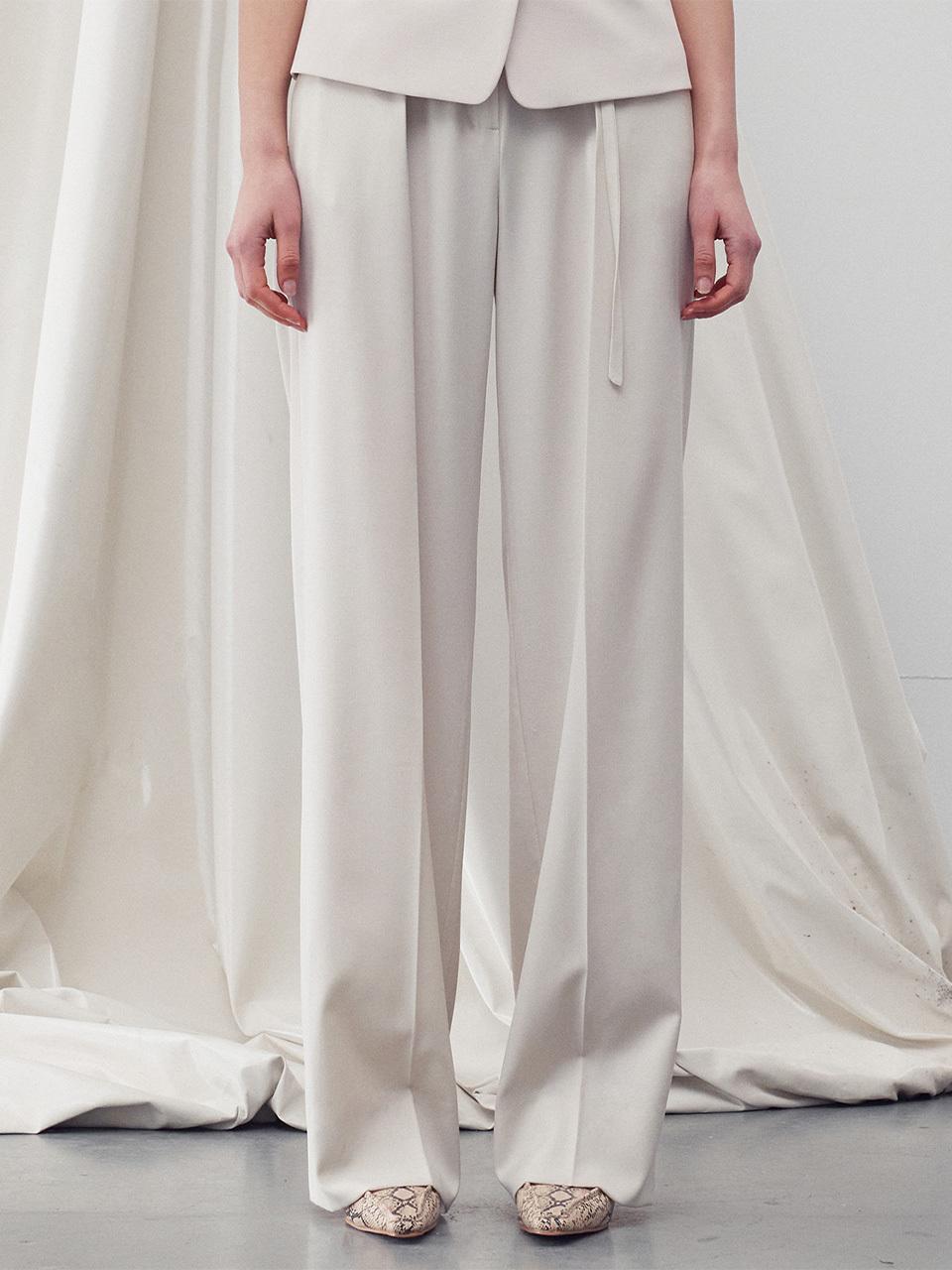 RE RHEE Straight Leg Belted Trouser