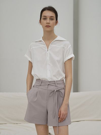 RE RHEE Strap Belted High Rise Short