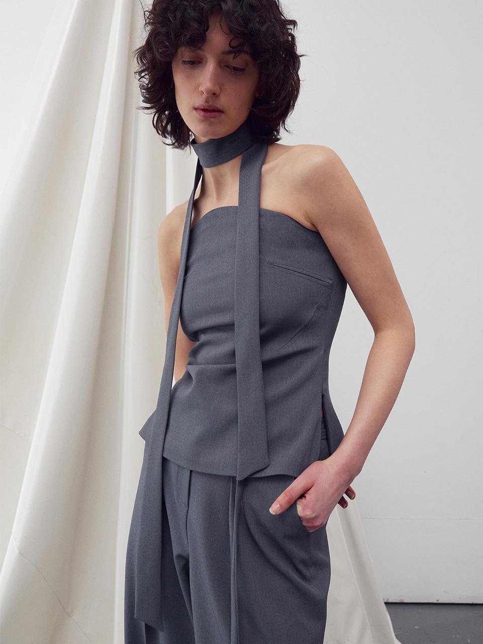 RE RHEE Strapless Tube Top - Charcoal