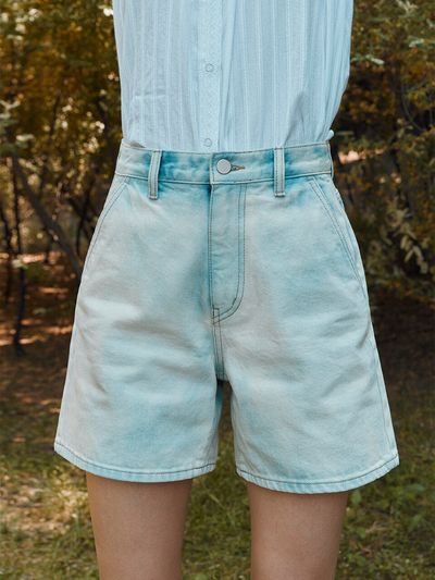 RE RHEE Tie Dye Denim Shorts_Sky