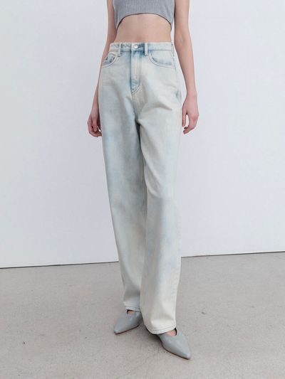 RE RHEE Tie Dye Straight Leg Jeans_Sky
