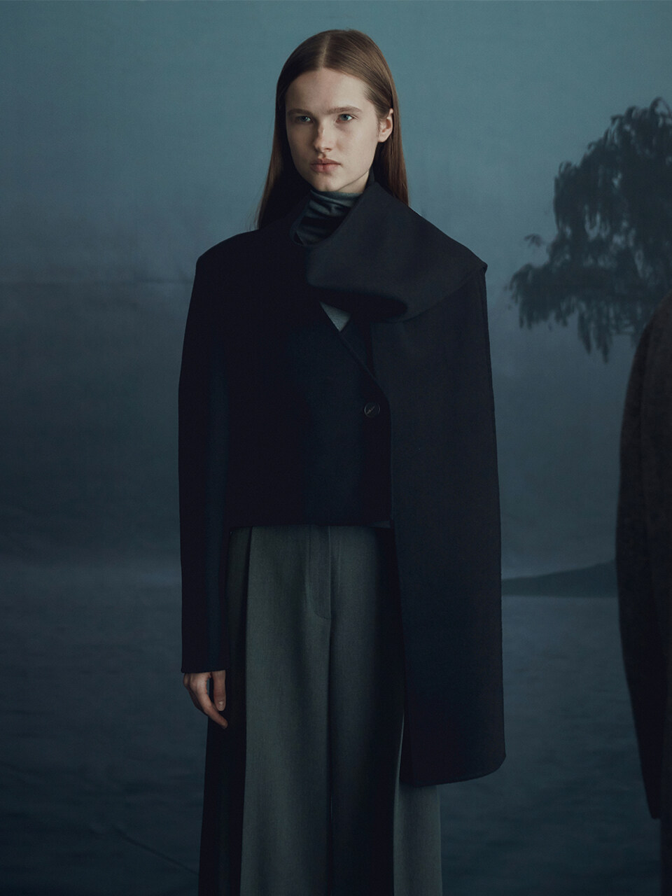 RE RHEE Wool Blend Scarf Detailed Jacket