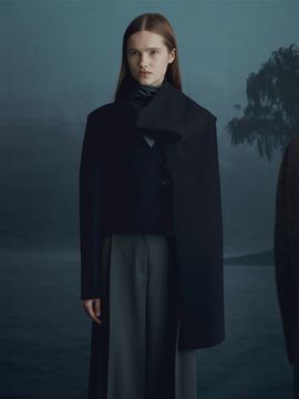 RE RHEE Wool Blend Scarf Detailed Jacket