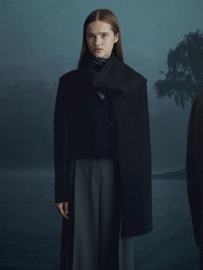 RE RHEE Wool Blend Scarf Detailed Jacket
