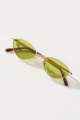 Reality Eyewear Small Winged Oval Metal Sunglasses