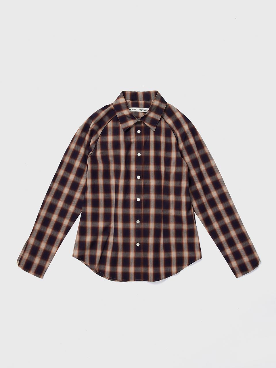 REALITY FICTION Curvy Line Voluminous Cotton Shirt [Brown]