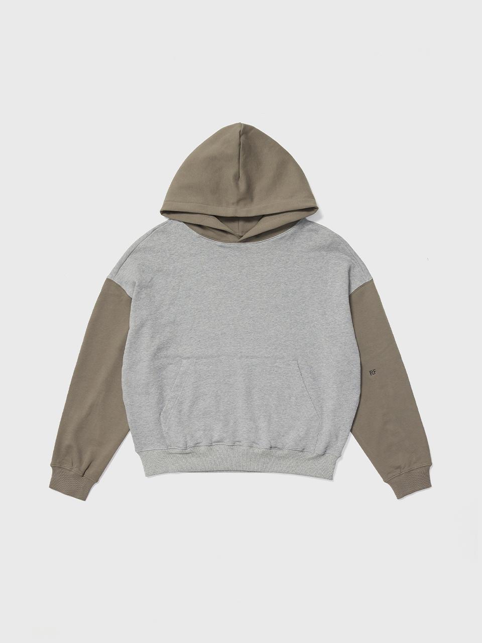 REALITY FICTION Lightweight Cotton Colorblock Hoodie [Grey]