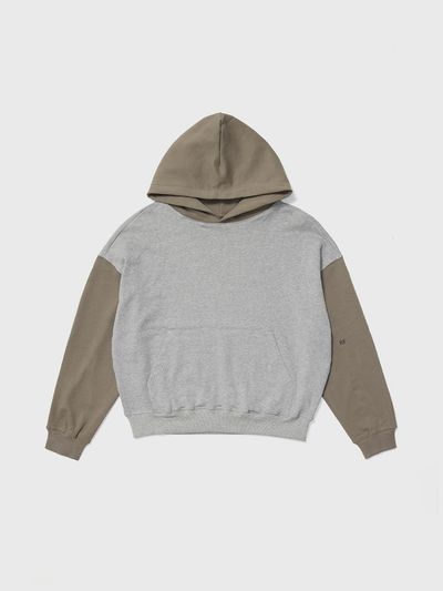 REALITY FICTION Lightweight Cotton Colorblock Hoodie [Grey]
