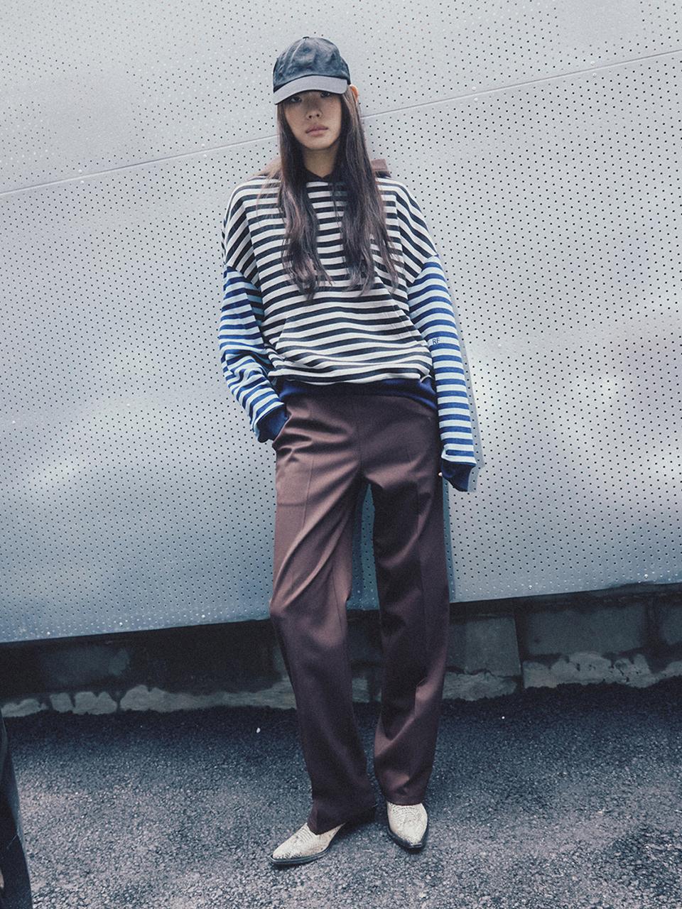 REALITY FICTION Low Waist Wide Straight Pants [Brown]