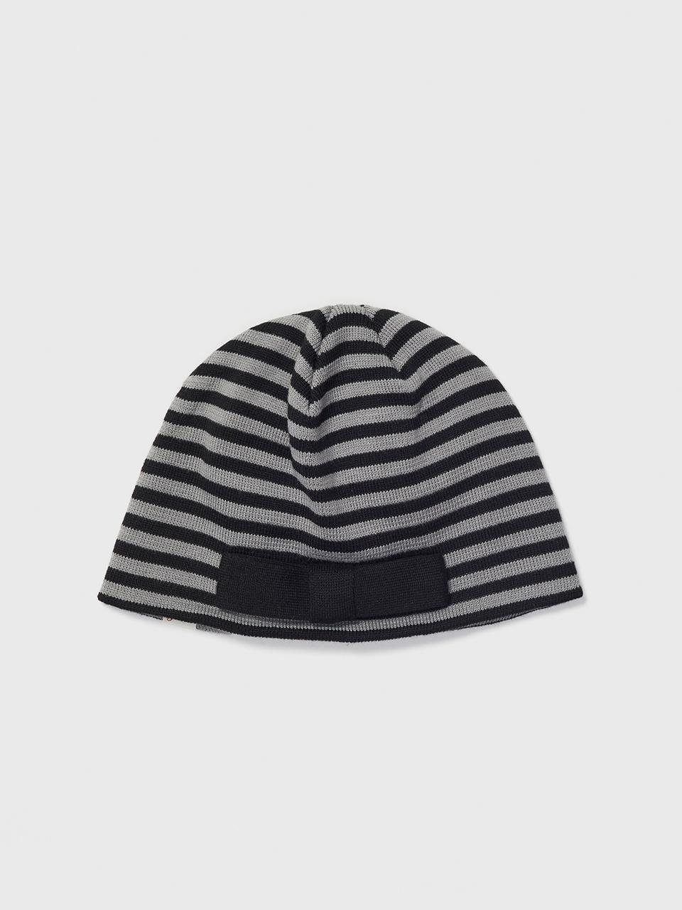 REALITY FICTION Soft Cotton Ribbon Stripe Beanie [Grey]