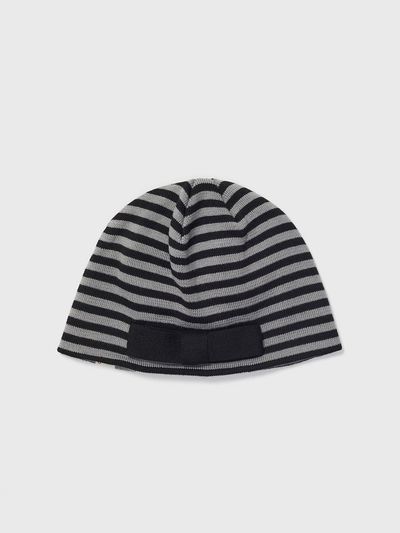 REALITY FICTION Soft Cotton Ribbon Stripe Beanie [Grey]