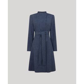 Really Wild Clothing Really Wild Clothing Louise Funnel Herringbone Wool Coat