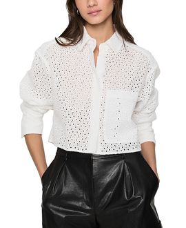 Rebecca Minkoff Rebecca Minkoff Juna Crop Eyelet Top