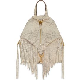 Rebecca Minkoff Rebecca Minkoff Mini Julian Snakeskin Print Fringe Convertible Backpack