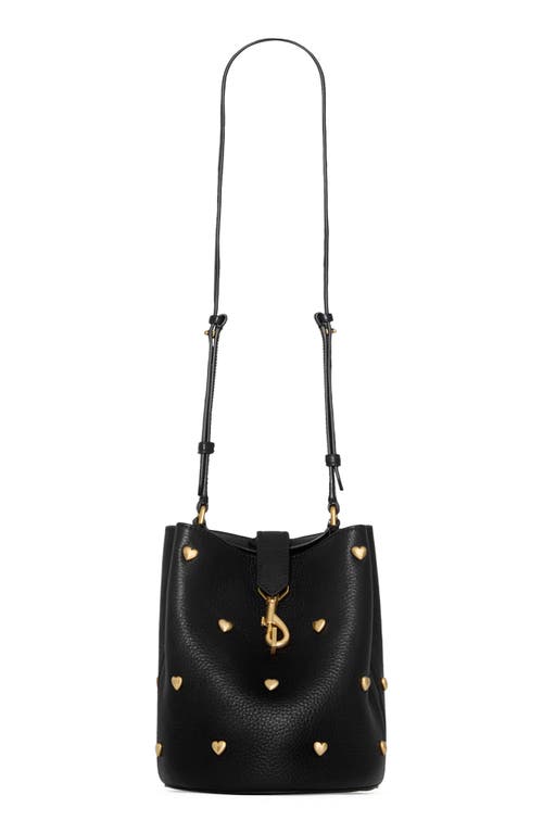Rebecca Minkoff Rebecca Minkoff Small Heart Studded Leather Bucket Bag
