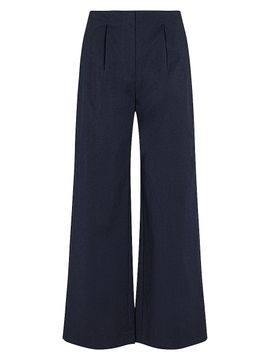 Rebecca Taylor Women's Cotton Sateen Wide-Leg Trousers