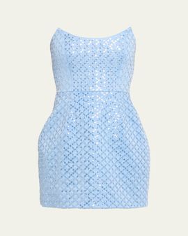 REBECCA VALLANCE Alix Sequined Strapless Mini Dress
