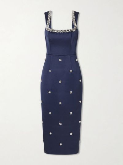 REBECCA VALLANCE Ayla embellished satin midi dress