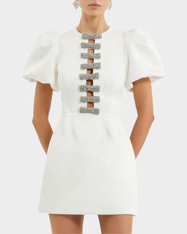 REBECCA VALLANCE Blaise Embellished-Bow Minidress