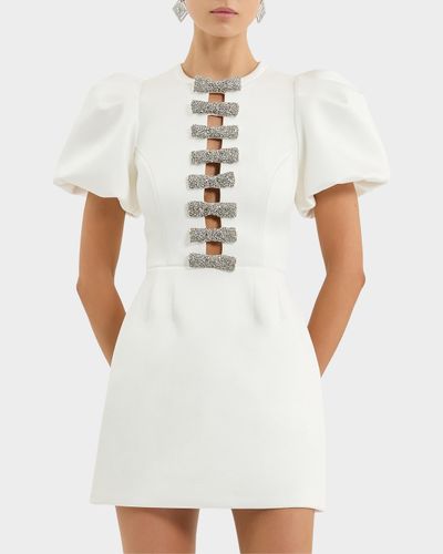 REBECCA VALLANCE Blaise Embellished-Bow Minidress