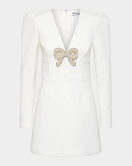 Rebecca Vallance Dreamer Bow-Embellished Crepe Mini Dress