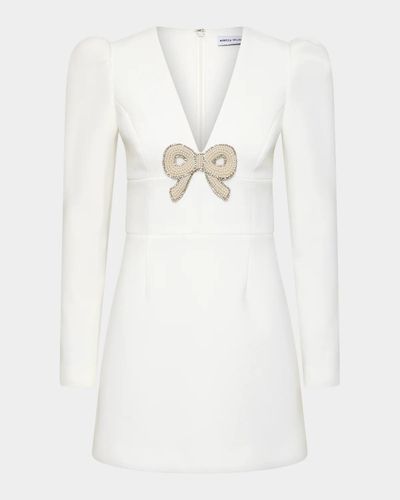 Rebecca Vallance Dreamer Bow-Embellished Crepe Mini Dress