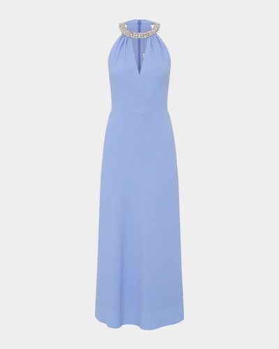Rebecca Vallance Gimlet Diamante-Trim Halter Midi Dress