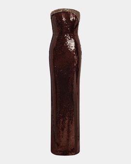Rebecca Vallance Glimmer Strapless Sequin Column Gown