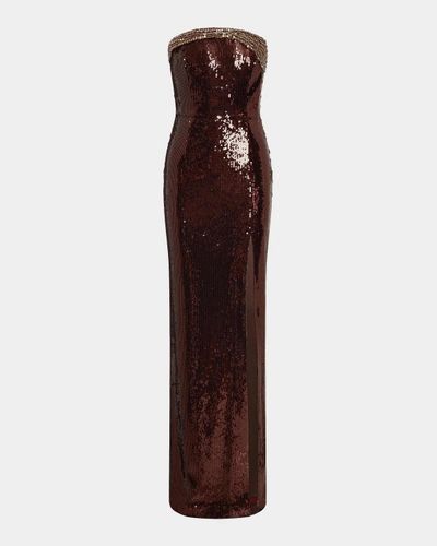 Rebecca Vallance Glimmer Strapless Sequin Column Gown