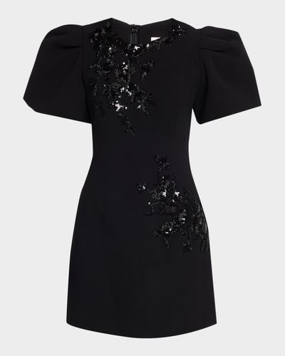 REBECCA VALLANCE Livia Sequin Puff-Sleeve Mini Dress