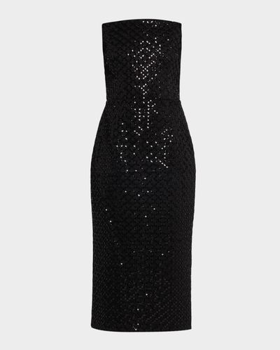REBECCA VALLANCE Neve Strapless Beaded Bodycon Midi Dress