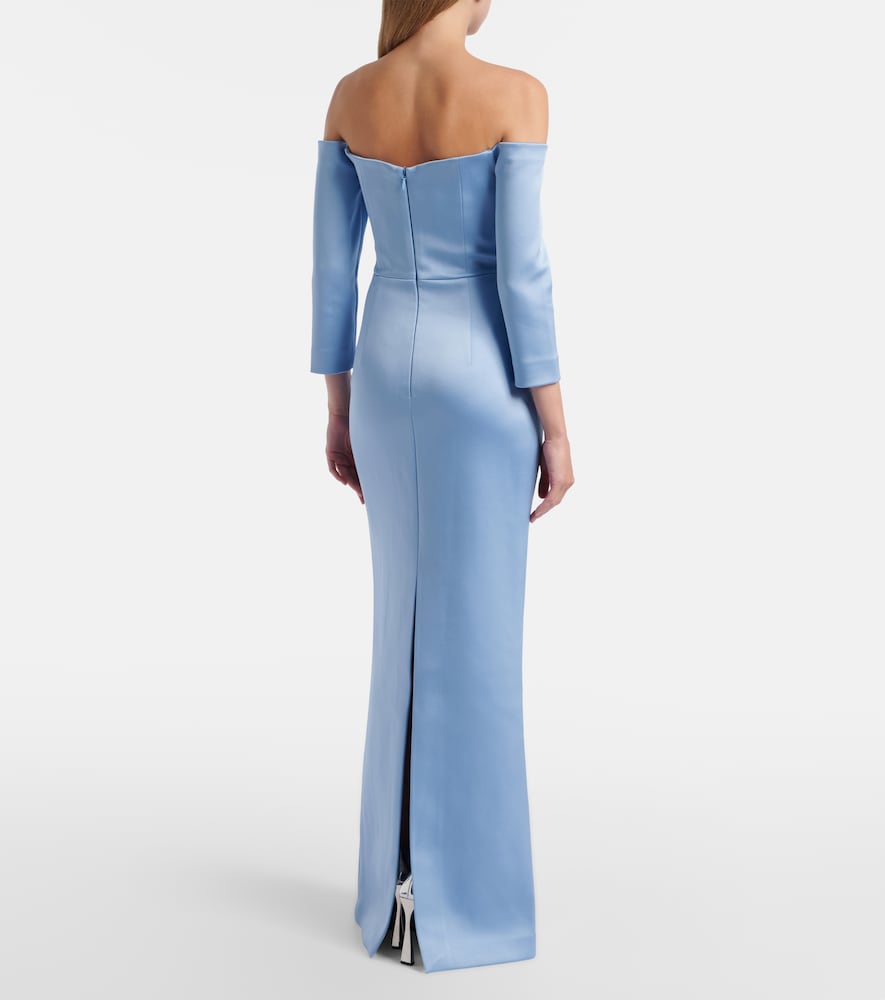 dusty blue boho bridesmaid dresses Dusty Blue A-line Halter Chiffon Sleeveless Long Bridesmaid Dress with –  27dress main image 0