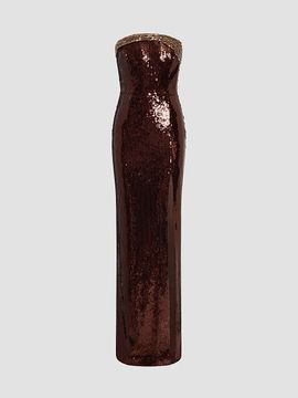 Rebecca Vallance Rebecca Vallance Women's Glimmer Embellished Sequin Strapless Column Gown