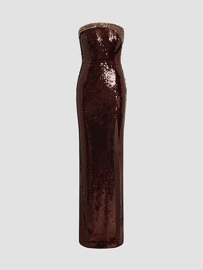Rebecca Vallance Rebecca Vallance Women's Glimmer Embellished Sequin Strapless Column Gown