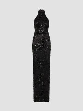 Rebecca Vallance Women's Beau Sequined Halterneck Gown