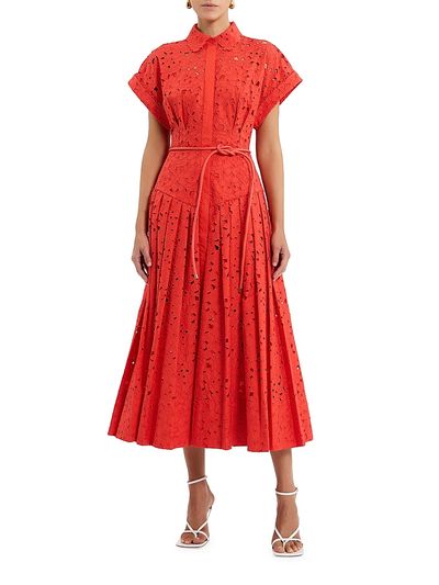 Rebecca Vallance Women's Blaire Guipure Lace Midi-Shirtdress