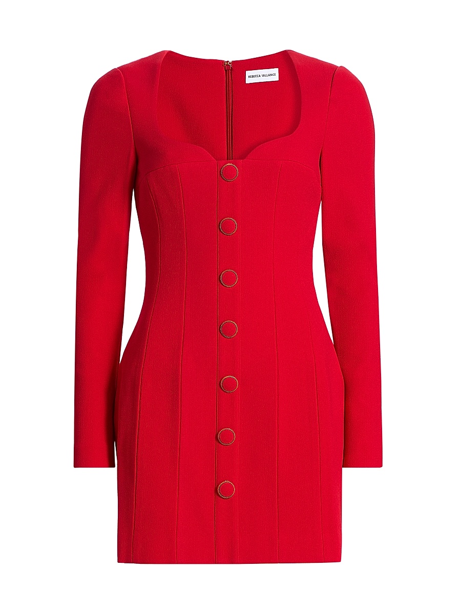 open lace back dress Baby Love Me Red Three Quarter Sleeve Shirt Dress main image 1