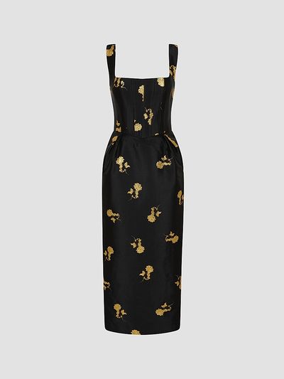 Rebecca Vallance Women's Mariya Metallic Floral Midi-Dress