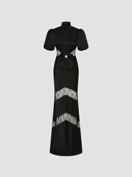 Rebecca Vallance Women's Noire Lace Column Gown