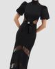 Rebecca Vallance Women's Noire Lace Column Gown - 5